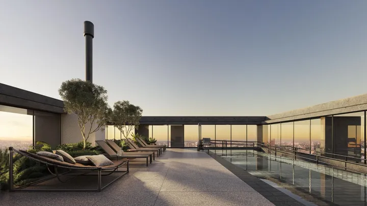 Apartamento compacto de alto padrão com vista para o lago no Parque Una